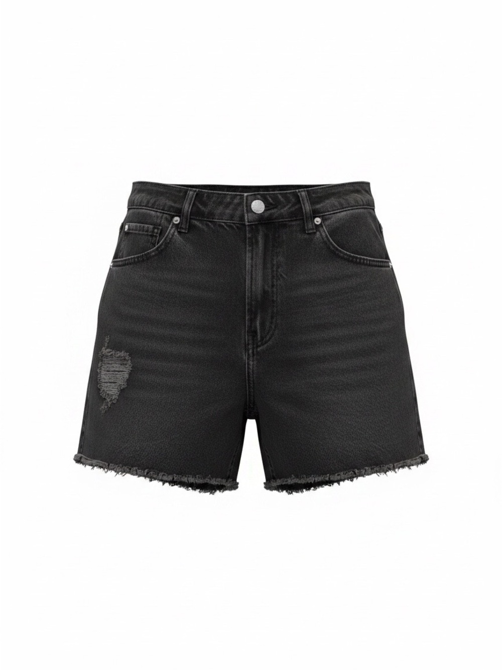Old Navy Black Frayed Hem High-Rise Jean Shorts